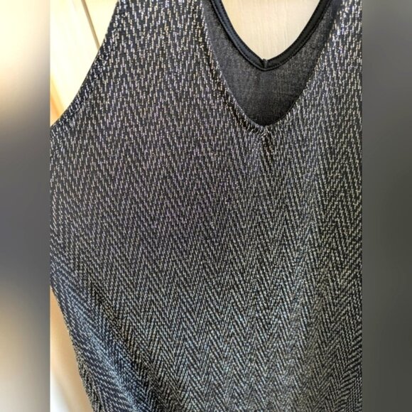 Ricki's Black and Silver Shiny Chevron Tank Top - Great Condition - Picture 5 of 6